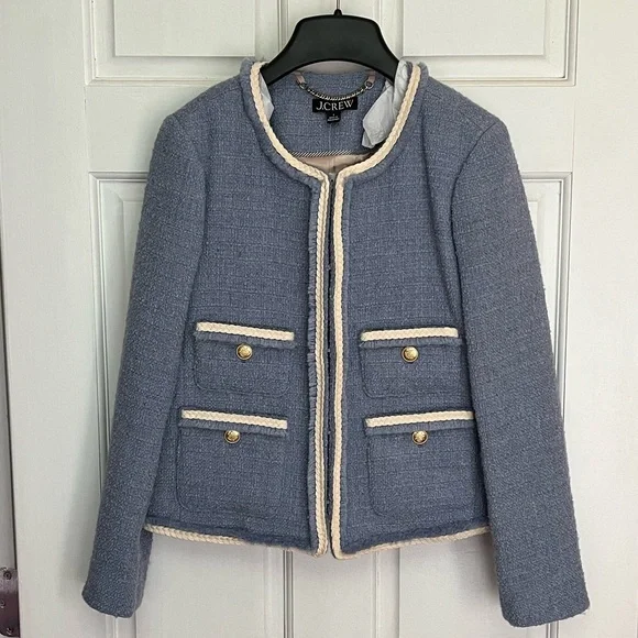 J. Crew Frances Lady Jacket in Maritime Tweed - Pale Seascape - Picture 2 of 7